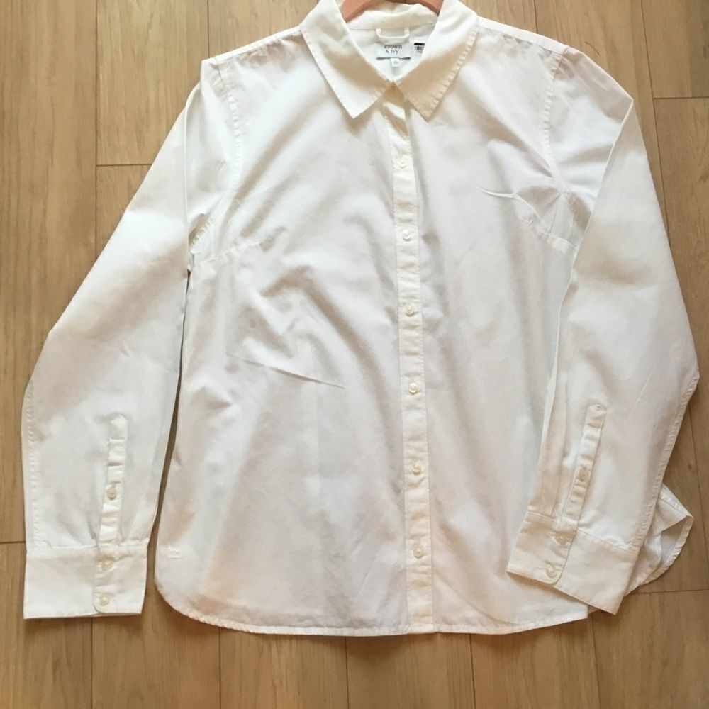 NWT Crown & Ivy L/S Women’s Cotton Blouse Sz L